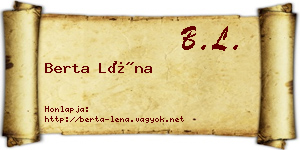 Berta Léna névjegykártya